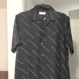 Mens Saint Laurent Black Short Sleeve Button Up